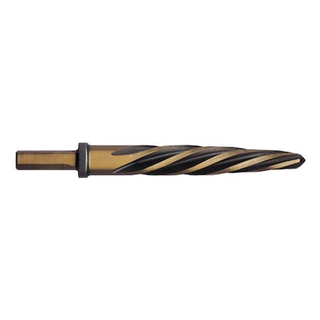 Kodiak Cutting Tools 7/16 Construction Reamer Left-Hand Spiral Black & Gold with 3 Flats 5496887